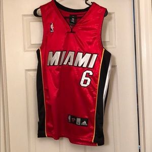 Rare Red Alternate Lebron James Miami Heat Jersey